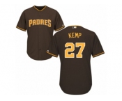 Men's Majestic San Diego Padres #27 Matt Kemp Replica Brown Alternate Cool Base MLB Jersey