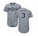 Men's Majestic San Diego Padres #3 Clayton Richard Authentic Grey Road Cool Base MLB Jersey