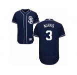 Men's Majestic San Diego Padres #3 Derek Norris Navy Blue Flexbase Authentic Collection MLB Jersey