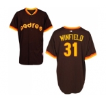 Men's Majestic San Diego Padres #31 Dave Winfield Replica Coffee 1984 Turn Back The Clock MLB Jersey
