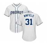Men's Majestic San Diego Padres #31 Dave Winfield Replica White Home Cool Base MLB Jersey