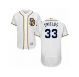 Men's Majestic San Diego Padres #33 James Shields White Flexbase Authentic Collection MLB Jersey