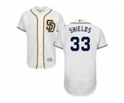Men's Majestic San Diego Padres #33 James Shields White Flexbase Authentic Collection MLB Jersey