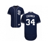 Men's Majestic San Diego Padres #34 Andrew Cashner Navy Blue Flexbase Authentic Collection MLB Jersey