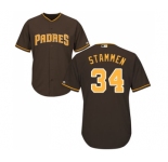 Men's Majestic San Diego Padres #34 Craig Stammen Replica Brown Alternate Cool Base MLB Jersey