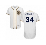 Men's Majestic San Diego Padres #34 Rollie Fingers White Flexbase Authentic Collection MLB Jersey