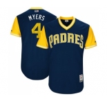 Men's Majestic San Diego Padres #4 Wil Myers Authentic Navy Blue 2017 Players Weekend MLB Jersey