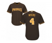 Men's Majestic San Diego Padres #4 Wil Myers Replica Brown Alternate Cool Base MLB Jersey