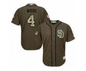 Men's Majestic San Diego Padres #4 Wil Myers Replica Green Salute to Service MLB Jersey