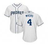 Men's Majestic San Diego Padres #4 Wil Myers Replica White Home Cool Base MLB Jersey