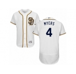 Men's Majestic San Diego Padres #4 Wil Myers White Flexbase Authentic Collection MLB Jersey