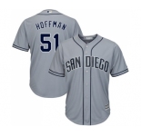Men's Majestic San Diego Padres #51 Trevor Hoffman Replica Grey Road Cool Base MLB Jersey