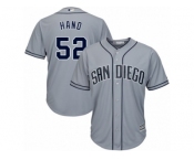Men's Majestic San Diego Padres #52 Brad Hand Replica Grey Road Cool Base MLB Jersey