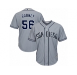 Men's Majestic San Diego Padres #56 Fernando Rodney Authentic Grey Road Cool Base MLB Jersey