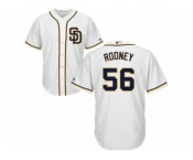 Men's Majestic San Diego Padres #56 Fernando Rodney Authentic White Home Cool Base MLB Jersey
