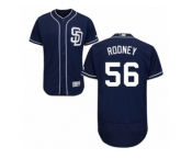 Men's Majestic San Diego Padres #56 Fernando Rodney Navy Blue Flexbase Authentic Collection MLB Jersey
