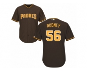 Men's Majestic San Diego Padres #56 Fernando Rodney Replica Brown Alternate Cool Base MLB Jersey