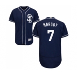 Men's Majestic San Diego Padres #7 Manuel Margot Navy Blue Alternate Flex Base Authentic Collection MLB Jersey