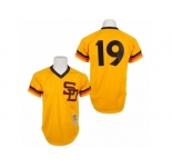 Men's Mitchell and Ness 1982 San Diego Padres #19 Tony Gwynn Replica Gold Throwback MLB Jersey