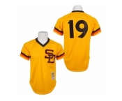 Men's Mitchell and Ness 1982 San Diego Padres #19 Tony Gwynn Replica Gold Throwback MLB Jersey