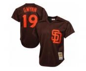Men's Mitchell and Ness 1985 San Diego Padres #19 Tony Gwynn Authentic Brown Throwback MLB Jersey