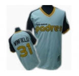 Men's Mitchell and Ness San Diego Padres #31 Dave Winfield Replica White Throwback MLB Jersey