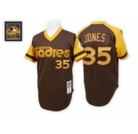 Men's Mitchell and Ness San Diego Padres #35 Randy Jones Authentic Brown Throwback MLB Jersey