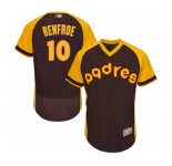 Men's San Diego Padres #10 Hunter Renfroe Brown Alternate Cooperstown Authentic Collection Flex Base Baseball Jersey