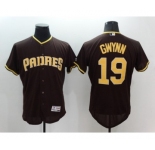 Men's San Diego Padres #19 Tony Gwynn Majestic Brown Alternate Home Authentic Collection Flex Base Player Jersey