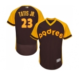 Men's San Diego Padres #23 Fernando Tatis Jr. Brown Alternate Cooperstown Authentic Collection Flex Base Baseball Jersey