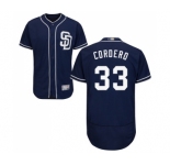 Men's San Diego Padres #33 Franchy Cordero Navy Blue Alternate Flex Base Authentic Collection Baseball Jersey