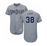 Men's San Diego Padres #38 Aaron Loup Authentic Grey Road Cool Base Baseball Jersey