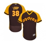 Men's San Diego Padres #38 Aaron Loup Brown Alternate Cooperstown Authentic Collection Flex Base Baseball Jersey