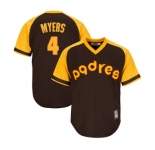 Men's San Diego Padres #4 Wil Myers Replica Brown Alternate Cooperstown Cool Base Baseball Jersey
