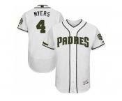 Men's San Diego Padres #4 Wil Myers White Flexbase Authentic Collection Memorial Day Stitched MLB Jersey