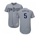 Men's San Diego Padres #5 Greg Garcia Authentic Grey Road Cool Base Baseball Jersey