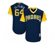 Men's San Diego Padres Dinelson Lamet #64 El Flaco Majestic Navy 2017 Players Weekend Authentic Jersey