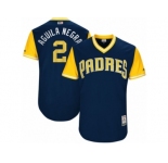 Men's San Diego Padres Jose Pirela #2 Aguila Negra Majestic Navy 2017 Players Weekend Authentic Jersey