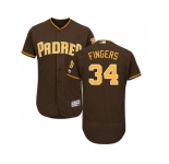 San Diego Padres #34 Rollie Fingers Brown Flexbase Authentic Collection Stitched MLB Jersey