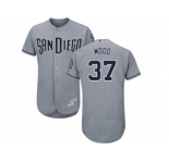 San Diego Padres #37 Travis Wood Authentic Grey Road Cool Base MLB Jersey
