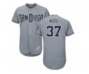 San Diego Padres #37 Travis Wood Authentic Grey Road Cool Base MLB Jersey