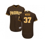 San Diego Padres #37 Travis Wood Brown Flexbase Authentic Collection MLB Jersey