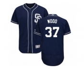 San Diego Padres #37 Travis Wood Navy Blue Flexbase Authentic Collection MLB Jersey
