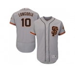 Men San Francisco Giants #10 Evan Longoria Grey Flexbase Authentic Collection Road 2 Stitched Baseball Jersey