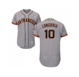 Men San Francisco Giants #10 Evan Longoria Grey Flexbase Authentic Collection Road Stitched Baseball Jersey