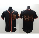 Men San Francisco Giants #24 Willie Mays Majestic Black Flexbase Authentic Collection Team Jersey