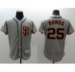 Men San Francisco Giants #25 Barry Bonds Majestic Gray Flexbase Authentic Collection Player Jersey