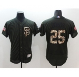 Men San Francisco Giants #25 Barry Bonds Majestic Green Salute to Service Flexbase Authentic Collection Jersey