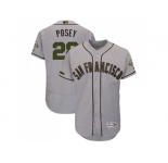 Men San Francisco Giants #28 Buster Posey Gray Flexbase Authentic Collection 2018 Memorial Day Stitched MLB Jersey