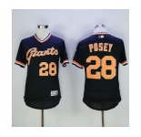 Men San Francisco Giants #28 Buster Posey Majestic Black Flexbase Authentic Collection Cooperstown Player Jersey